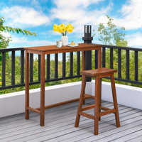 Patio Fir Wood Bar Table by Winado