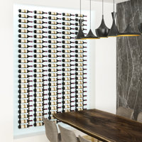 Iyleena Feature Wall Wine Rack Kit 8 (120 Bottles, Brushed Nickel)