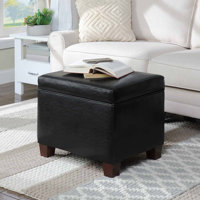 Akifa 21.50" Wide Leather Rectangle Storage Ottoman by Lark Manor