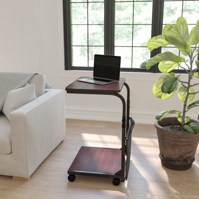 Castano Mobile Sit/Stand Mahogany Desk w/ Removable Pouch (Adj Range 27" - 46.5") by Winston Porter