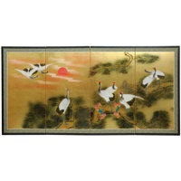 Maurice 72" W x 36" H 4- Panel Folding Room Divider