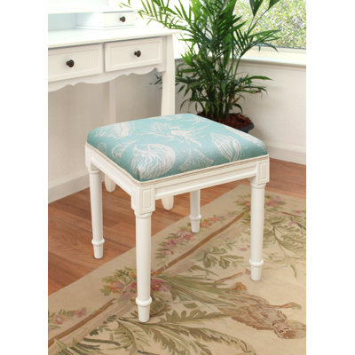 Abelard Solid Wood Vanity Stool by Highland Dunes