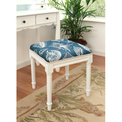 Abelard Solid Wood Vanity Stool by Highland Dunes