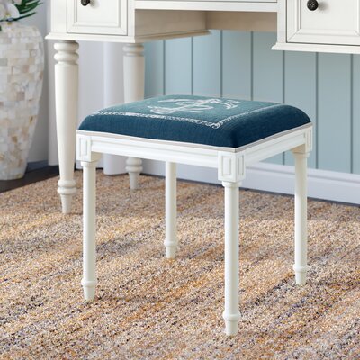 Fernon Solid Wood Vanity Stool by Breakwater Bay
