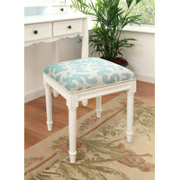 Abelardo Solid Wood Vanity Stool by Highland Dunes