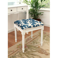 Abelardo Solid Wood Vanity Stool by Highland Dunes