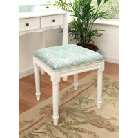 Abelardo Solid Wood Vanity Stool by Highland Dunes