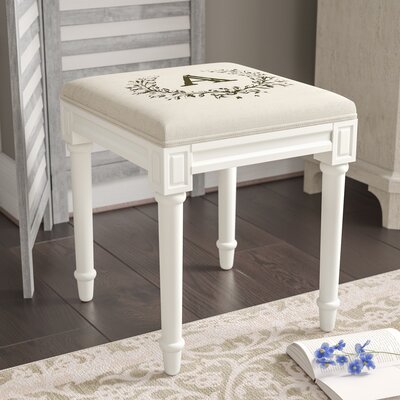 Initial A Vanity Stool, Initials A thru Z available by Ophelia & Co.