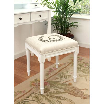 Initial L Vanity Stool, Initials A thru Z available