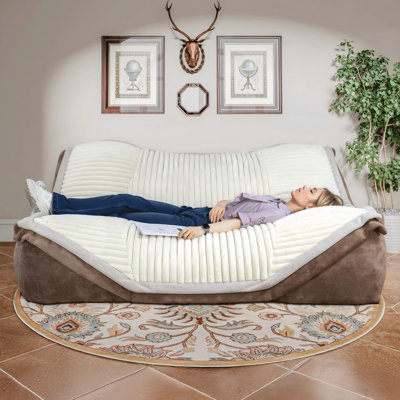 Lie-down Comfort 5.5Ft Oversized Bean Bag Sofa Couch Chair Bed Chaise Lounge by WOWMAX