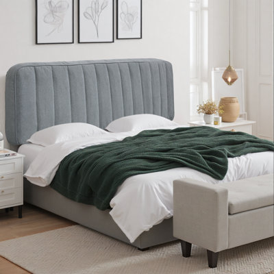 Upholstered, Assembly-Free Cashmere Yarn-Dyed Linen Headboard