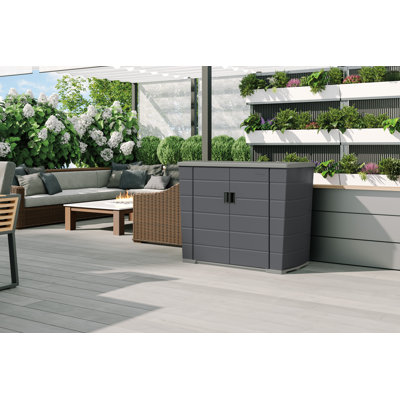Suncast 130-Gallon Backyard Oasis Basic Unit Lockable Outdoor Storage Cabinet by Suncast