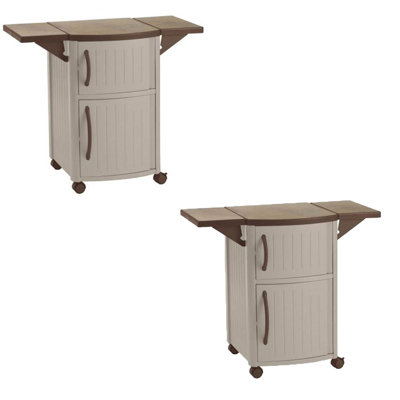 Portable Outdoor Patio Prep Serving Station Table & Cabinet by Suncast