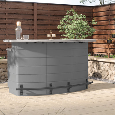Suncast Backyard Oasis Water Resistant Entertainment Bar with Pull-Out Drawers and Shelving Space by Suncast