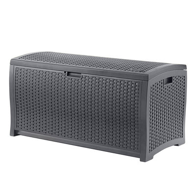 Suncast 73 Gallons Gallon Water Resistant Plastic Lockable Deck Box in Black by Suncast