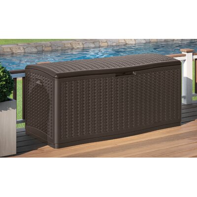 124 Gallon Water Resistant Herringbone Deck Box by Suncast
