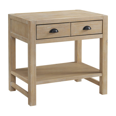 Arden 2-Drawer Wood Nightstand, Perfect for Modern Rustic, Boho or Traditional Bedroom, Functional and Stable Storage, 28W x 19D x 26 3/8H by Alaterre