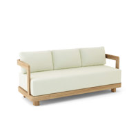 Granada 71" Wide Outdoor Teak Patio Sofa with Sunbrella Cushions by Anderson Teak