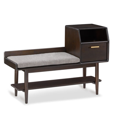 Solid Wood Entryway Bench with Shoe Storage and Drawer (Free White Glove Delivery） by Wellyer Inc.