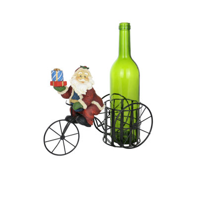 Santa Claus on Tricycle 1 Bottle Tabletop Wine Bottle Rack by Wine Bodies