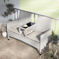 Tides Wicker Tete-a-Tete Bench by Red Barrel Studio