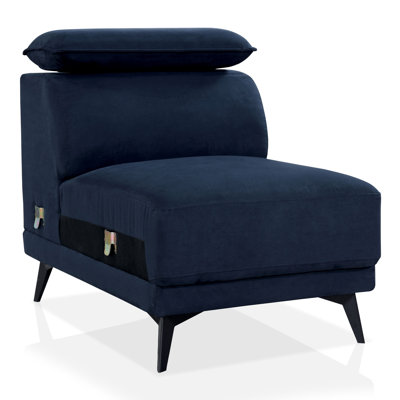 39.38" W Polyester Slipper Chair by Everly Quinn