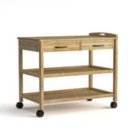 Dawsynn Bamboo Mobile Kitchen Island Cart With Drawers And Shelves by Millwood Pines