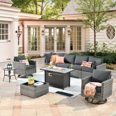 Outdoor Furniture 9 Pieces Set With Stove