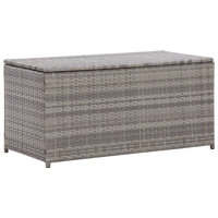 Water Resistant Poly Rattan Lockable Deck Box in Gray by Latitude Run