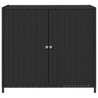 vidaXL Outdoor Storage Box 80 Gal Deck Box PE Rattan with Water-Resistant Bag, Black 32.7"x17.7"x29.9" for Patio Tools & Accessories, Poly Rattan Stor by VidaXL