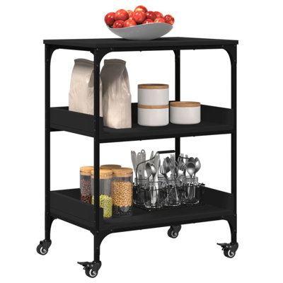 vidaXL Kitchen Trolley 23.6"x16.1"x31.7" Engineered Wood by VidaXL