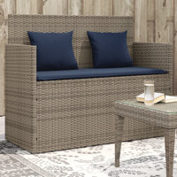 Vidaxl Patio Bench With Cushions Gray Poly Rattan by VidaXL