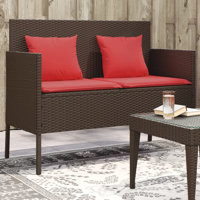 Vidaxl Patio Bench With Cushions Gray Poly Rattan by VidaXL
