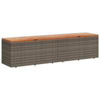 Acacia Steel/Solid Wood/Wicker Deck Box by VidaXL