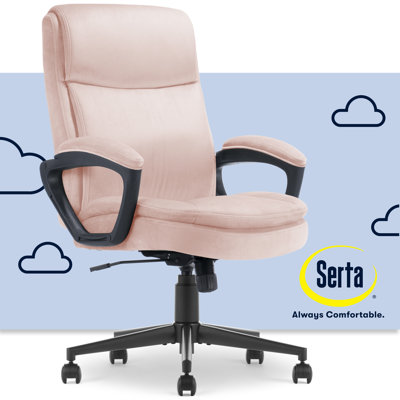Serta Comfort Ergo Office Chair, Ergonomic Mid-Back with Lumbar Support, Double-Layer Seat Cushion