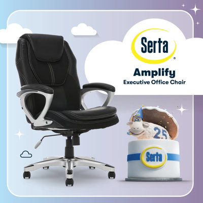 Serta Amplify Executive Office Chair with Faux Leather and Mesh by Serta