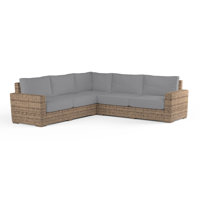 Havana Sectional with Cushions in Canvas Flax by Sunset West