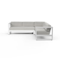 Newport Sectional With Cushions In Cast Silver