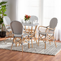 Cada 4 Person Plastic and Rattan Dining Set by Bayou Breeze