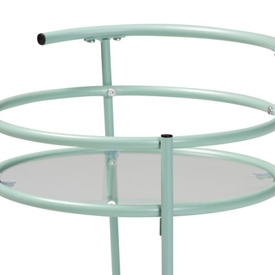 Newell Mid-Century Modern Mint Green Finished Metal 2-Tier Kitchen Cart by Ebern Designs