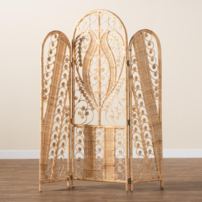 Malott 3 - Panel Bamboo/Rattan Folding Room Divider