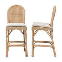 Bido Bali & Pari Bilu Bohemian Natural Rattan 2-Piece Stool Set by Bay Isle Home