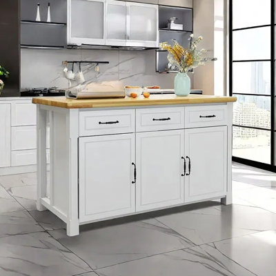 62.99" Solid Wood Kitchen Island by Artistic Soul XKX Premium Furniture