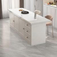 78.74" Marble Top Kitchen Island with Storage, No Assembly Required, for Home & Commercial Use by Artistic Soul XKX Premium Furniture
