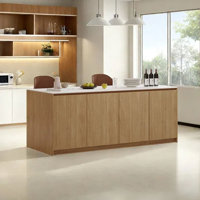 Kitchen Island with Marble Top and Solid Wood Base by Artistic Soul XKX Premium Furniture