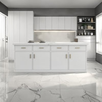 86.61" Kitchen Island with Marble Top, Drawer Storage, and Cabinet by Artistic Soul XKX Premium Furniture