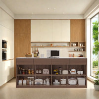 Kitchen Island with Sintered Stone Top, Solid Wood Frame, Drawer and Open Storage by Artistic Soul XKX Premium Furniture