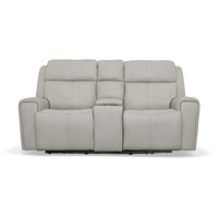 Barnett Reclining Loveseat with Console and Power Headrests and Lumbar by Flexsteel