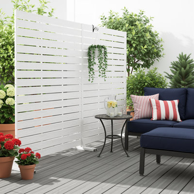 Set of 2 72"H Freestanding Outdoor Privacy Fence Screen Decorative Outdoor Divider for Patio Garden Pool by XIYUYEU