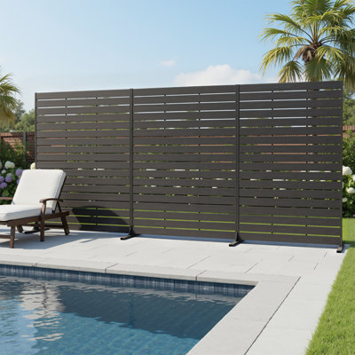 Set of 3 72"H Freestanding Outdoor Privacy Fence Screen Decorative Outdoor Divider for Patio Garden Pool by XIYUYEU